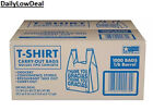 1000 Bags T-shirt Thank You Plastic Grocery Store Shopping Carry Out Bags