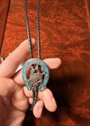 Taxco Vintage Sterling Silver And Turquoise Bolo Tie Featuring A Cowboy   Horse
