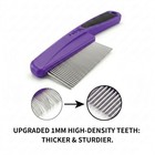 Fine Tooth Stainless Steel Flea Comb For Dogs   Cats Small  Purple