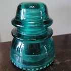 Vintage Hemingray Glass Insulator 42 Made In Usa Blue Green