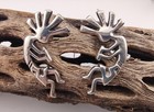 Vintage Sterling Silver Navajo Kokopelli Southwest Post Earrings