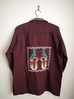 Vintage 1970s Guatemalan Resplendent Quetzal Shirt Jacket Mens Large Embroidered