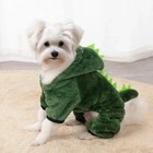 Pet Dog Cat Dinosaur Costume Hoodie Winter Warm Fleece Coat Halloween Cosplay