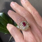 Vintage Ring Estate Fine Jewelry Sterling Silver Vermeil Ruby Sapphire Size 6 25