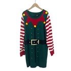 Nwot New Directions Elf Ugly Christmas Tunic Sweater With Bells Size Xl