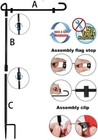 Garden Flag Stand Banner Flagpole  Holds Flags Up To 12 5  In Width