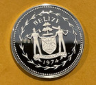 1974 Belize - 25 Cents -  925 Silver_proof_ Blue-crowned Motmot Bird