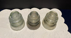 Set Of 3 Vintage Hemingray  42 Clear Glass Electrical Insulators  Made In U s a 