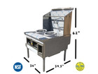 Nsf 36   Two Burners Chinese Wok Range Natural Gas With Waterfall Made In Usa