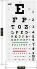 Eye Chart For Exams - Snellen Wall Chart 20 Feet  11 X 22 In 