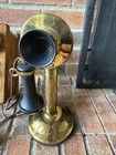 Vtg Candlestick Phone Desk Telephone Antique Parts Western Electric Rotary Brass