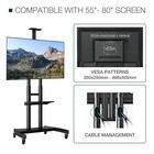 Mobile Rolling Tv Cart Heavy Duty Tv Cart With Wheels For 55  -85  Tvs