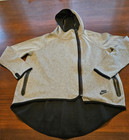 Nike Tech Fleece Fz Cape Hoodie Gray Black Thumb Holes Womans L