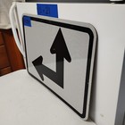 Authentic Traffic Road Street Highway Sign Arrow Straight Left 21  X 15   12-238