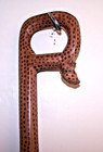 Vintage 35  Heavy Hand Carved Wooden Giraffe Head Walking Stick Cane Folk Art