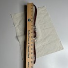Vintage Italian Leather Belt Brown With Ornate Silver-tone Buckle Set Size L