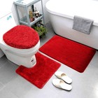3 Piece Bathroom Rug Set Bath Rug Contour Mat Set Toilet Lid Cover