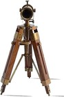 Antique Nautical Brass Telescope Spyglass With Wooden Stand Home Decor Gift