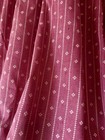 Antique 1800s Geometric Floral Stripe Claret Calico Cotton Fabric   Doll Quilt