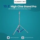 Flashpoint Heavy Duty 13 3ft High Cine Stand Pro With Leveling Leg And Combo Hea