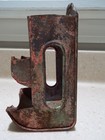 Antique Tin Wall Mounted Match Holder Safety Match Box Holder Pink Green Patina