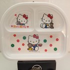 Vintage Hello Kitty Divided Plate Tray Dish Childrens 3 Sections Set Of 4 Unused