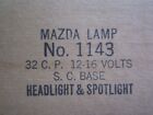 10 Vintage Nos Ge Mazda 12v No 1143 Headlight Bulbs John Deere Case Ih Oliver