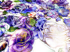 Purple Floral Stickers Gold Foil Clear Acetate Junk Journal Scrapbook 16pc