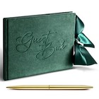  Wedding Guest Book With Pen Green Velvet Guest Book Wedding Reception 144 