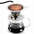 Pour Over Coffee Dripper Slow Drip Paperless Coffee Filter Double Mesh Stainless