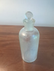 Antique Glass Apothecary Bottle W  Stopper Chemical Medical Empty 7 1 2  Tall