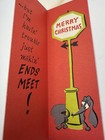 Unused Vintage Christmas New Years Greeting Card Dachshund Dog Union Bug 139