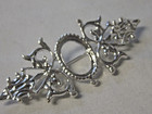 4 Brooch Pins Silver Tone W  18x13mm Oval Cameo Settings Old Style Findings
