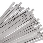 100-200pcs Metal Stainless Steel Cable Zip Ties Heavy Duty Self-locking 6 -20  