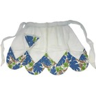 Vintage 60s Sheer Blue Floral Waist Apron Cabin Print Home Sewn