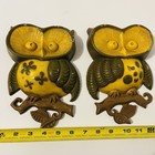 Vintage Sexton Metal Owl Wall Art Hanging Metal Plaque Mid Century 1970 Set Of 2