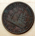 1961 Liberia 1 Cent Elephant