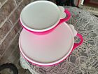 Tupperware  Set Of 2     Thatsa 1   32 Cup    1   12cup Pink  W white Lids