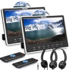 2x12  Ips Screen Full Hd Car Dvd Player Headrest Monitor Tv Hdmi Usb Sd headsets