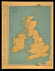 Vintage United Kingdom Map Of The British Isles Wall Art Old Original London