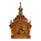 Russia Enamel Metal Orthodox Shrine Kiot Icon Christ Pantocrator                         