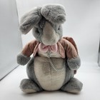 Vintage Applause Stuffed Bunny Rabbit Plush Stuffed Animal Dapper Coat   Chain
