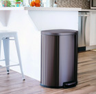 Qualiazero 13 2 Gallon Trash Can  Kitchen Trash Can  Black Stainless Steel