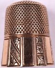 14k Yellow Gold Thimble Size 10 Panels No Mono