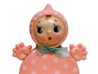 Vintage 1940s Pink Celluloid Baby Toy Rattle Made In Japan Plastic Kitschy Cute