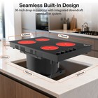 30   Downdraft Electric Cooktop  4 Burner Drop-in Stove Top 6000w  220v Wired