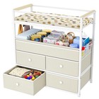 Diaper Changing Table Dresser With Safety Bumper   4 Storage Drawers For Baby