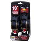 New 10 Ft X 1 In Retractable Ratchet Tie Down Straps - Heavy Duty 2 Pack Secure
