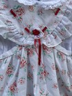 Vintage Mayfair Floral Baby Girl Dress With Apron 24m Lace Red Flowers