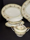 Noritake Floralia Dinnerware 6 Pc Serving Set Gravy  Platter  Bowl  Cream  Sugar